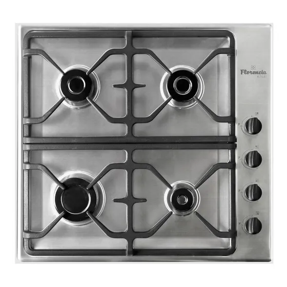 Florencia 6748i Anafe Empotrable  Acero Inox Gas 4 Hornallas