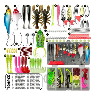 107 Piezas Señuelos De Pesca Kit De Pesca Completo Con Caja 107 Piezas Señuelos De Pesca Kit De Pesca Completo Con Caja