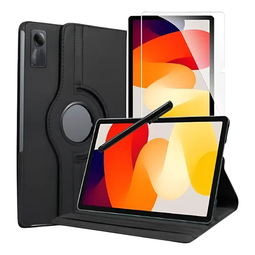 Capa Couro Giratória Para Xiaomi Redmi Pad Se + Caneta Touch