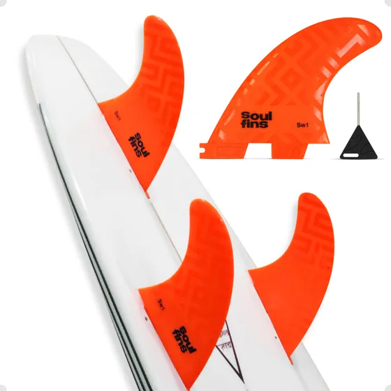 Quilha Fcs2 Média Rígida Soul Fins Laranja Encaixe Sw1 Triquilha Surf Fins Performance Sistema Fcs2 Medium Prancha de Surf