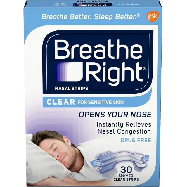 Tiras Para Congestión Nasal Piel Sensible Marca Breath Right