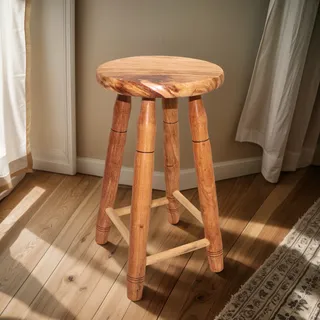 Banco Madeira Maciça 50cm Alt Banqueta Tamborete Reforçado Banco Madeira Maciça 50cm Alt Banqueta Tamborete Reforçado