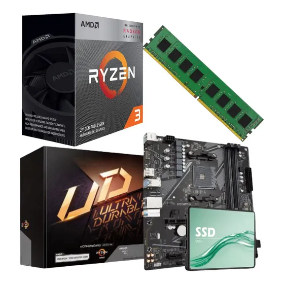 Combo Ecovision Amd Ryzen 3 3200g + Mother + 8gb + 240gb