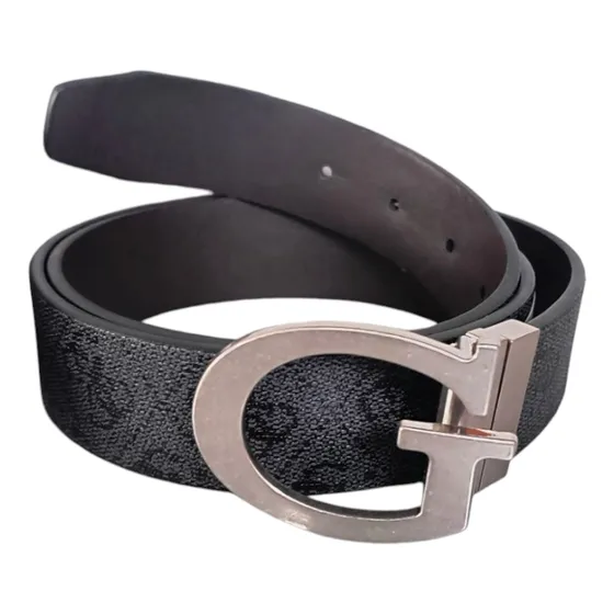 Cinturon Hombre Guess Original Reversible Talla M Negro Estampado M