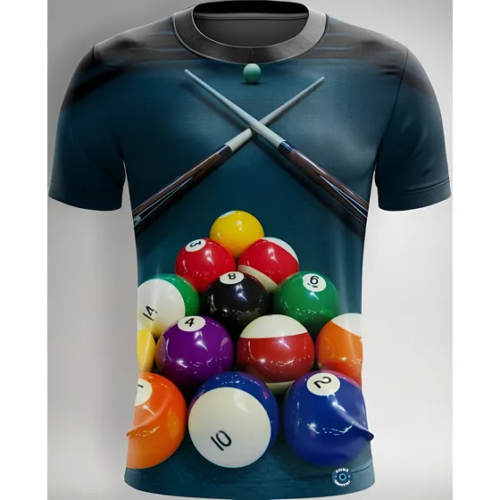 Camisa Trajes Sinuca Bilhar Bola 8 Jogo Arte Campeonato