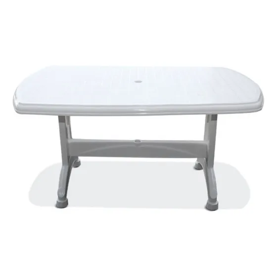 Mesa Plastico Rectangular 150x90 Colombraro Patas Rebatibles Color Blanco