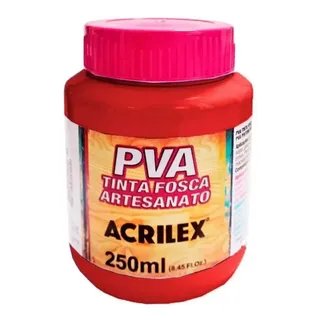 Pva Tinta Fosca Artesanato Vermelho Vivo 541 Acrilex 250ml Cor Vermelho-vivo 541 Pva Tinta Fosca Artesanato Vermelho Vivo 541 Acrilex 250ml Cor Vermelho-vivo 541