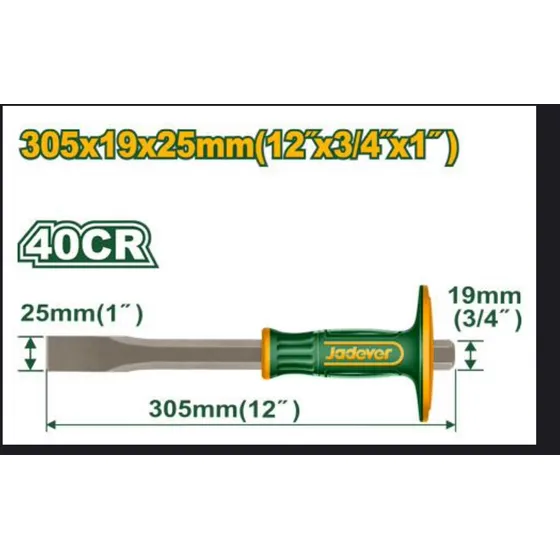 Cincel Punta Pala Con Protector 30.5cm Mango D Goma Jadever
