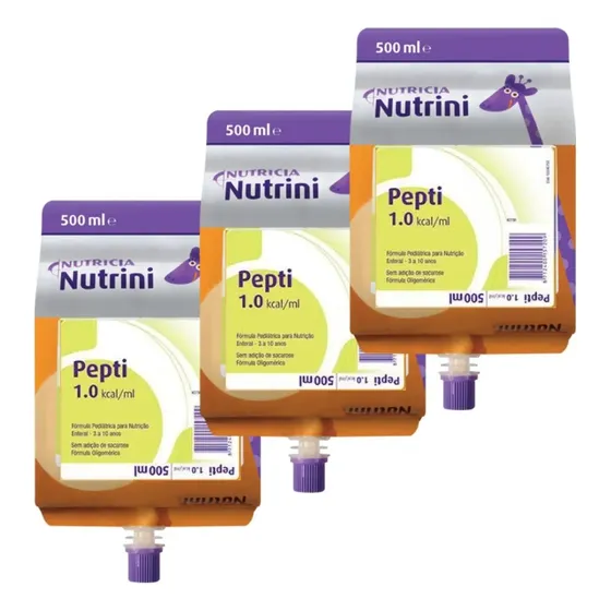 Nutrição Enteral Infantil Nutrini Pepti 500ml Kit Com 3packs