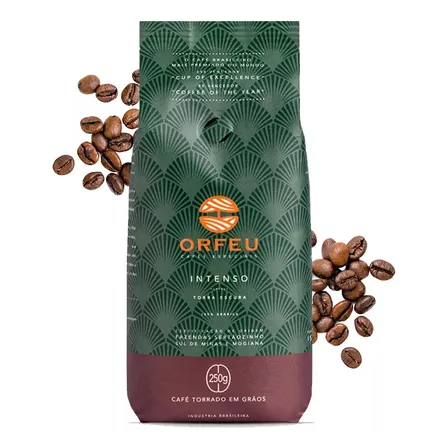 Café Orfeu Intenso Em Grãos Torra Escura 100% Arábica 250g