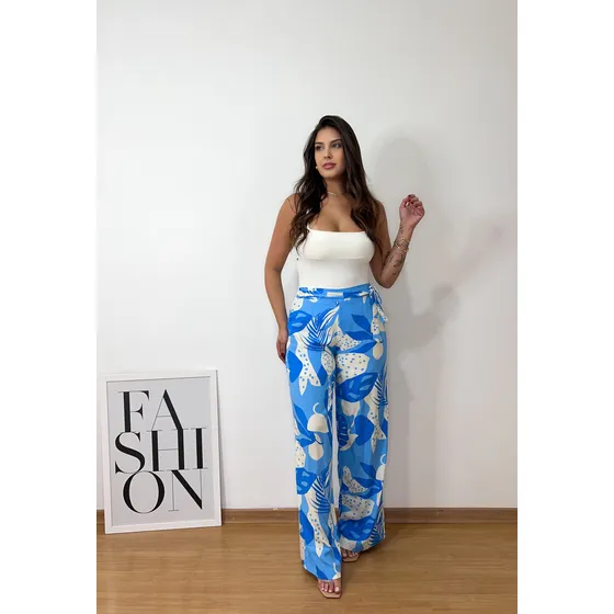 Calça Feminina Pantalona Com Forro Leve Sem Transparência