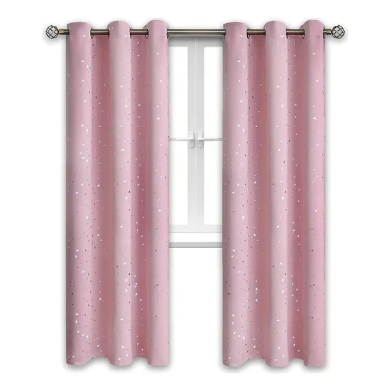 Cortina Niña Niño Semi Blackout Casatua 2 Paños 140x220 Cm Color Rosado claro