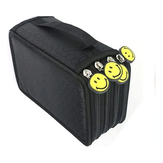 Estojocaneta Bolsa Prática Grande Multi-camada Zíper Alça