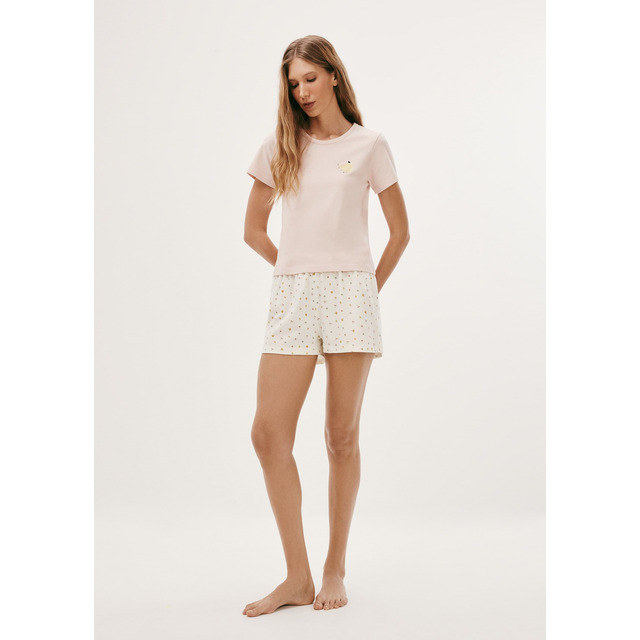 Pijama Curto Feminino Com Estampa Hering