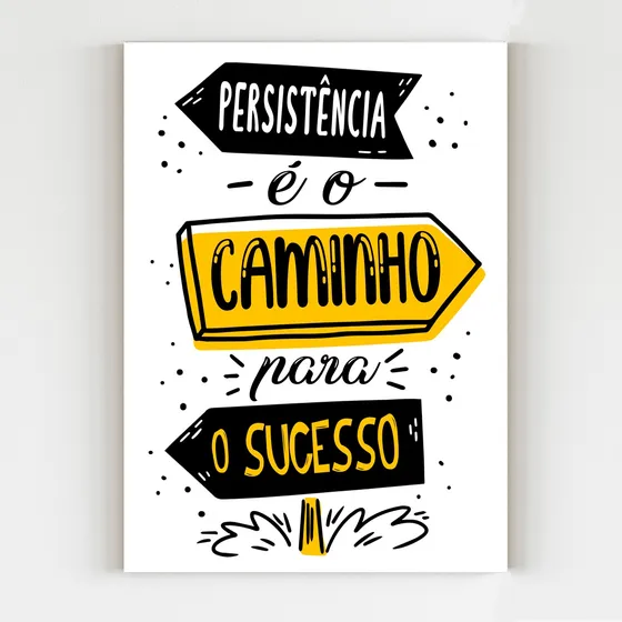 Placa Decorativa Persistência É O Caminho Para O Sucesso Mdf
