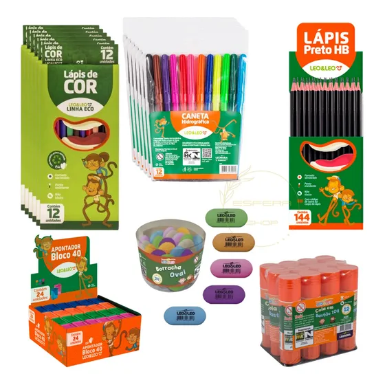 Kit Material Escolar Atacado Revenda Barato Leoeleo
