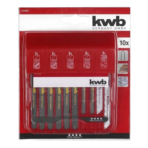 Set 10 Hojas Para Sierra Caladora Madera - Metal Kwb 617220