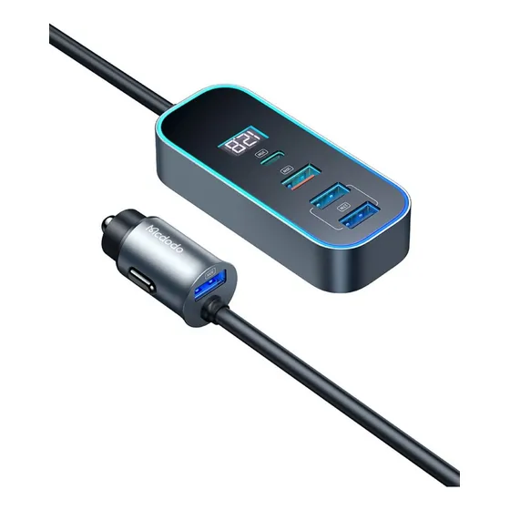 Multicontacto Para Auto 4 Usb, 1 Tipo C 107w