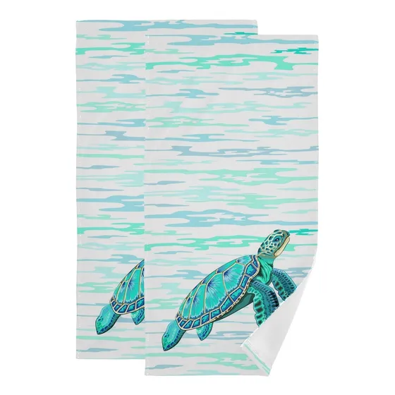 Oreayn Green Ocean Turtle Toalla Mano Para Baño Cocina Playa