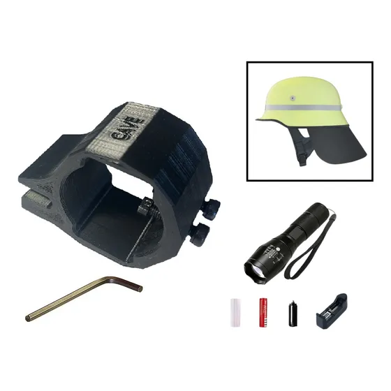 Linterna Recargable T6 Mas Soporte Casco Bomberos Schuberth