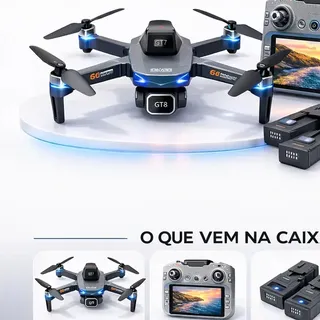 Drone Greendles GT8 Profissional 4K Com Câmera, 2 Baterias e Tela no Controle