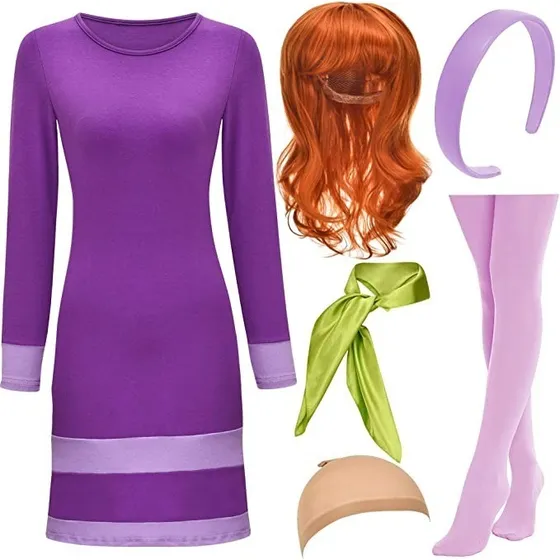 Disfraz Peluca Daphne Scooby Doo 70s 80s 90s 70's 90's Damas