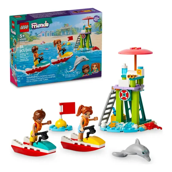 Lego Friends 42623, motos acuáticas de playa y delfines, número de piezas 84