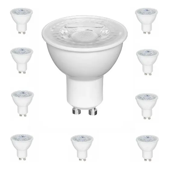 Kit10 Lampada Led Dicroica Mr16 Gu10 6w - 7w Inmetro Cor Da Luz 3000k Luz Quente Tom Amarelado 110v/220v (bivolt)