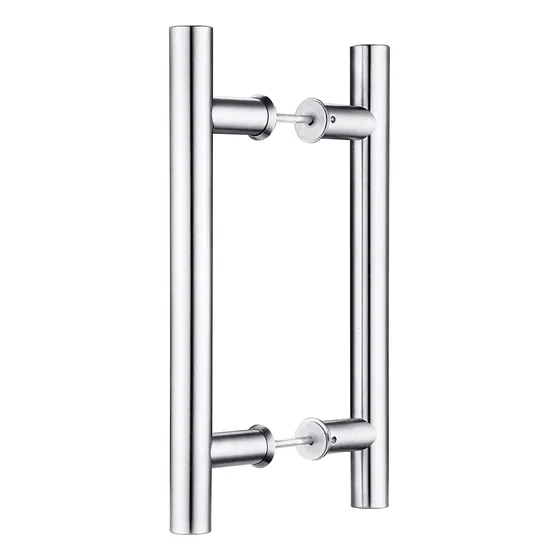 Jaladera Puerta Tipo H 120cm Acero Inoxidable Cristal Satín Plateado