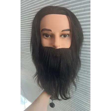 Cabeza Técnica De Hombre Barba 100% Natural Corte + Soporte
