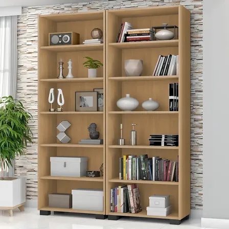 Kit 2 Estantes Para Livros 5 Prateleiras 188cmx181,5cm Egwt
