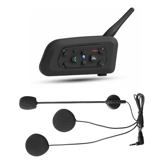 Intercomunicador Moto Casco V6 Plus Bluetooth 1200 Mts