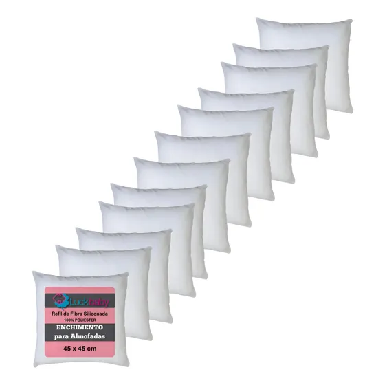 Kit 12enchimentos Almofadas Refil 45x45cm Espuma Extra Macia