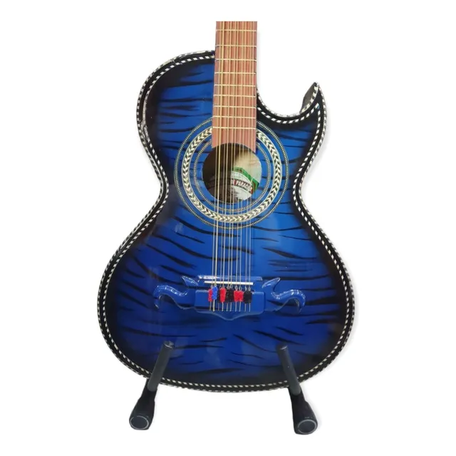 Bajo Quinto Azul Madera De Cedro Con Resaque