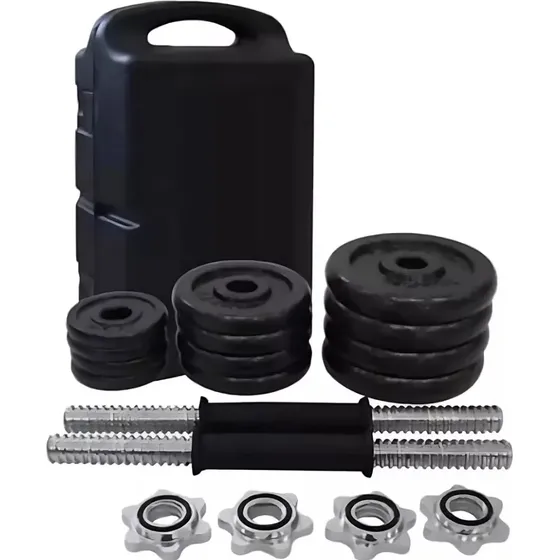 Kit 2 mancuernas Magnux 21KGESTUCHE 20 kg con estuche para ejercicio color negro