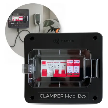 Quadro Proteção Clamper Wallbox 8kw Mobi Carregador Veicular Preto