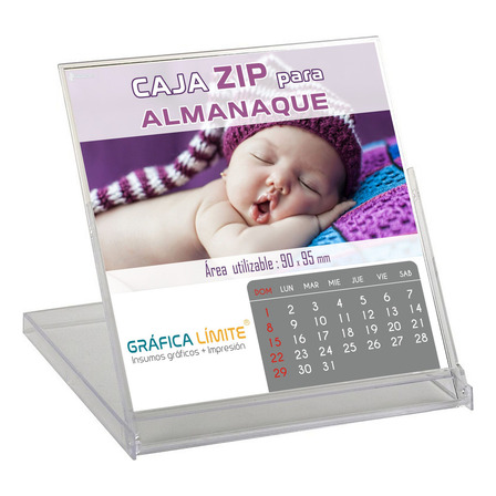 Caja Zip Calendario Almanaque Acrilica Plastica Souvenir X10 Caja Zip Calendario Almanaque Acrilica Plastica Souvenir X10