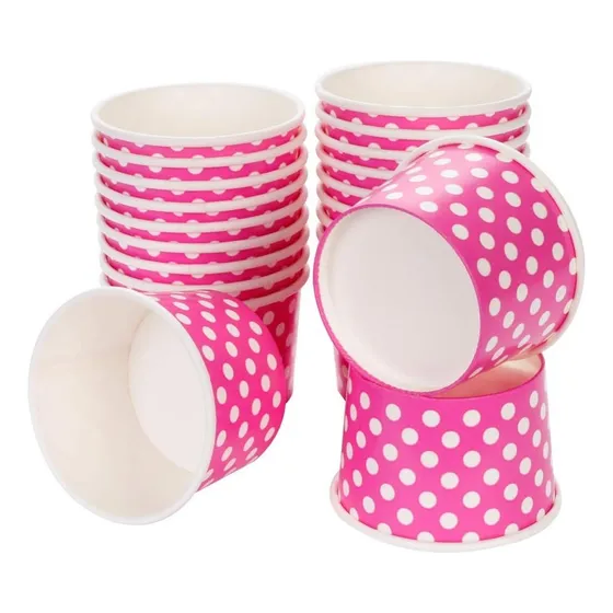 Vaso Dulcero Carton Snacks Mesa Dulces 8 Cm Paquete 50 Pzs Color Rosa