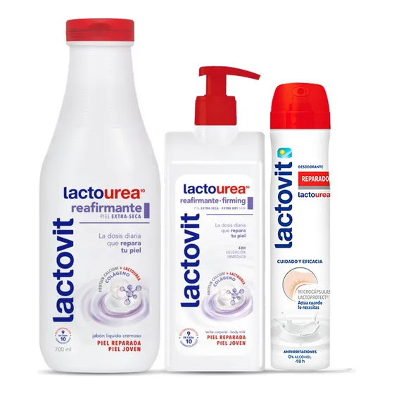 Pack Lactovit Gel Baño, Loción Corporal, Desodorante Firming Fragancia Neutra