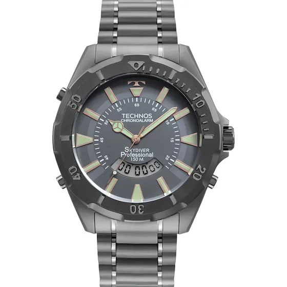 Relógio Technos Masculino Skydiver Caixa Grande Grafite WT2050AC 1F