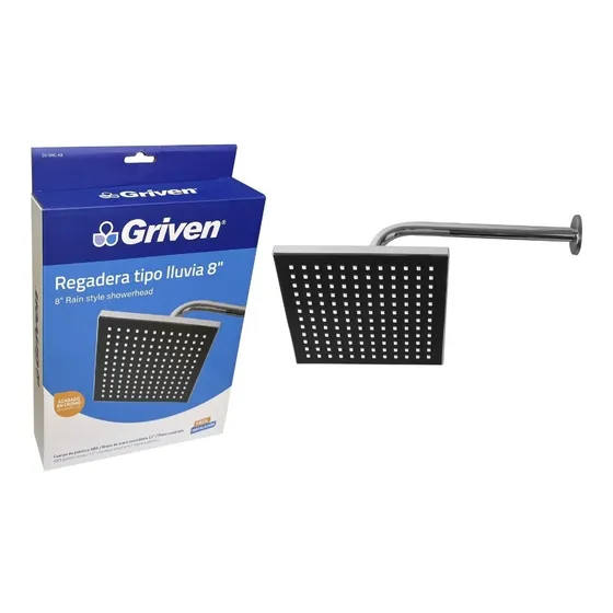 Regadera Cuadrada Tipo Lluvia 8  Griven