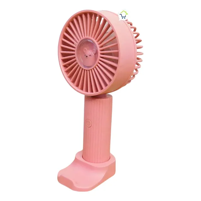Mini Ventilador Mano Recargable Soporte Base Celular