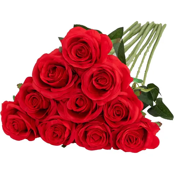 L 10 Ramos De Rosas Artificiales De Seda Para Bodas