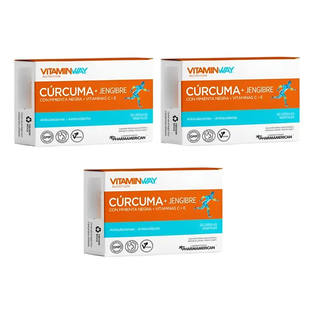 Kit X3 Curcuma + Pimienta Negra + Jengibre Vitamin Way