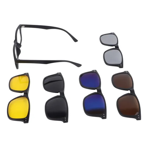 Gafas De Sol Magnéticas Con Clip, Protección Uv, Rectangular