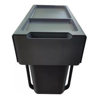 Basurero Cocina Extraible Cierre Suave 25 Litros Color Gris Basurero Cocina Extraible Cierre Suave 25 Litros Color Gris