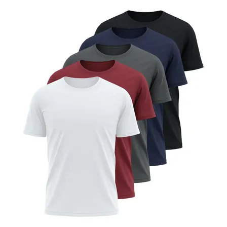 Kit 5 Camisetas Básicas Masculina Dry Fit Lisa Tradicional Variado G