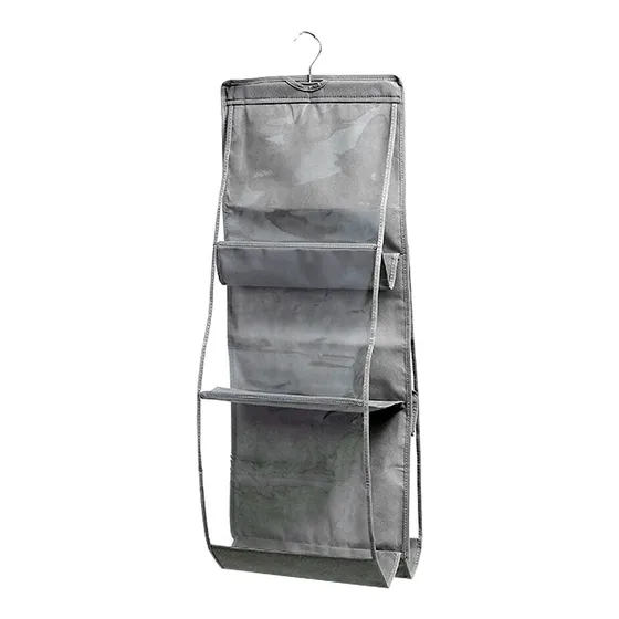 Organizador Colgante De Carteras Bolsos Para Placard Color Gris