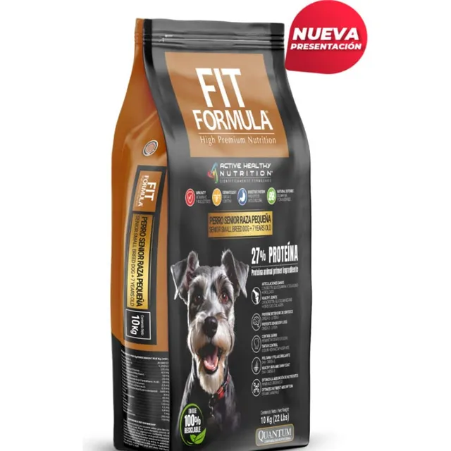 Alimento Fit Formula Premium +7 para perro senior de raza pequeña sabor mix de 10 kg