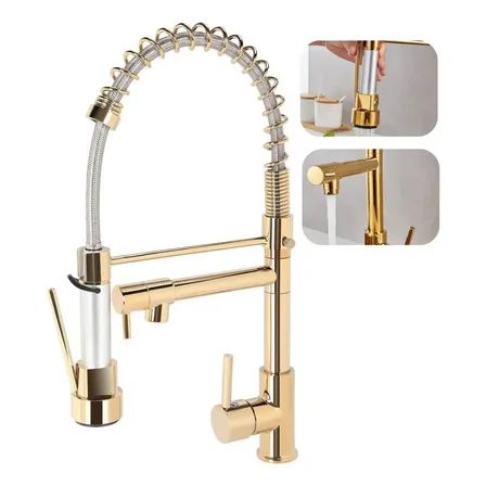 Yesop Gourmet Y-095 Torneira Dourada Brilhante 50cm Dourado
